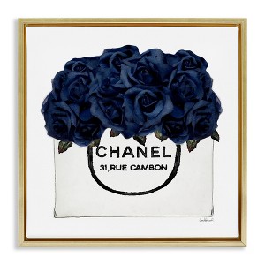 Stupell Industries Trendy Chic Navy Blue Roses, 18" x 18" - 1 of 4