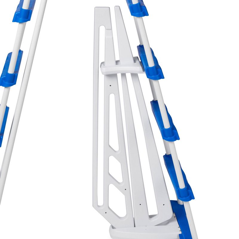 Swimline 5-Step A-Frame Above Ground Entry/Exit Pool Ladder with Handrails and Safety Barrier for 48" to 52" Tall Pool Height, 3 of 7