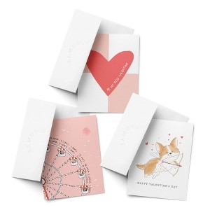 Love/Valentine's Assorted Greeting Card Pack (3ct) "Boo Valentine, Love Ferris Wheel, Corgi Cupid" by Ramus & Co - 1 of 4