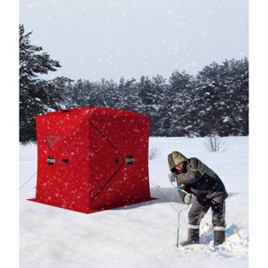 Portable Ice Fishing Tent - Spacious 3 to 4 Person Pop-Up Ice Shack for Winter Fishing - Durable and Weather Resistant - 1 of 4
