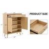 Storage rattan shoe cabinet with 2 drawers and bottom shelf, suitable for entryways, bedrooms, and living rooms. - 2 of 2