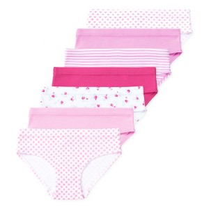 Lucky & Me Ryleigh Girls Organic Cotton Bikini Underwear Multiple Colors and Sizes (7-Pack) - 1 of 4