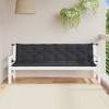 vidaXL Garden Bench Cushions Outdoor Seat Pads 2 Pcs Melange Anthracite Fabric - Hollow Fiber Filling - Non-Slip Design for Garden, Patio, Indoor Use - 3 of 4