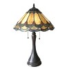 Chloe Lighting Amelia Victorian 2 Light Antique Dark Bronze Tiffany-Style Table Lamp 15" Shade - 2 of 2