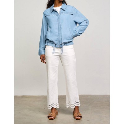 Women's Jocelyn Chambray Bomber Jacket - SKIES ARE BLUE