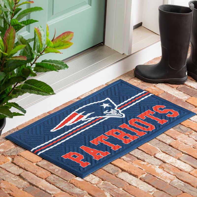 Evergreen NFL New England Patriots Embossed Mat Cross Hatch Indoor and Outdoor Doormat, 4 of 6