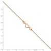 Black Bow Jewelry 14k Yellow Gold Polished Heart And Cable Chain Anklet, 10-10.75 Inch - 2 of 4