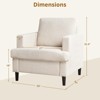 Modern Accent Chair, Oversized Living Room Chairs, Linen Upholstered Cozy Armchair with Thick Cushion - 2 of 4