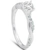 Pompeii3 3/4Ct Diamond Infinity Engagement Ring Set 14k White Gold Maching Woven Band - 3 of 4