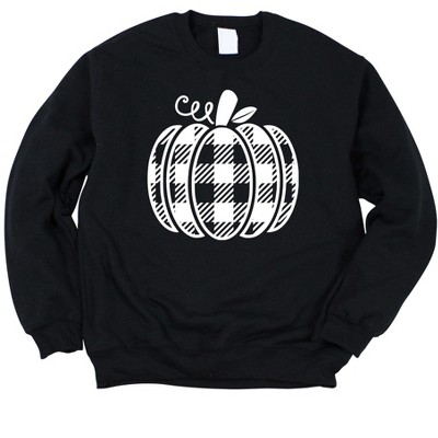Simply Sage Market Women's Buffalo Plaid Pumpkin Gildan Sweatshirt