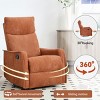 Swivel Rocker Recliner Chair with Heat and Massage, Manual Reclining Lounge Chair, Reclining Massage Armchair for Living Room - Cuddlewood - 3 of 4