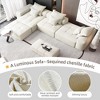 Whisen Modern Oversized Modular Sectional Sofa with 2 Ottoman, 2 Seat Sparkling Chenille Fabric and 4 Pillows, 4-Piece DIY Combination - 4 of 4