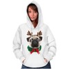 Christmas Reindeer Pug Adorable Hoodie Sweatshirt Women Men Brisco Brands - 3 of 4