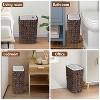 Vynxaria Bathroom Small Trash Can with Lid, 2.6 Gallon Rattan Wastebasket with Press Top, Slim Wicker Design for Kitchen, Office, Living Room, Bedroom - 4 of 4