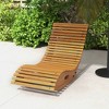 Outsunny Slatted Seat Outdoor Rocking Chair, Wooden Rocking Chair, Teak - 2 of 4
