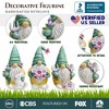 Garden Guardians Set of Three 6" Gardening Gnome Figurines, Floral Green and Yellow Statue Decor| OrnamentallyYou - 2 of 4