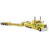 First Gear DCP 1/64 Yellow Peterbilt 389 48in Flattop Sleeper & Fontaine Lowboy Trailer with Flip Axle 60-1974 - 2 of 4
