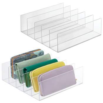 mDesign Plastic Divided Purse Storage Organizer for Closets
