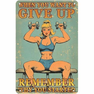 Lomsoe Funny Metal Tin Sign Retro Girl Metal Sign Funny Wall Decor Christmas Gift 12¡Á8 Inch - 1 of 1