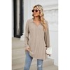 Women's Oversized Collared T-Shirt Dress Longline Split Hem Top with Drop Shoulder// - 2 of 4