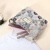 Unique Bargains Travel Zipper Floral Makeup Bags and Organizers Gray Blue - 3 of 4