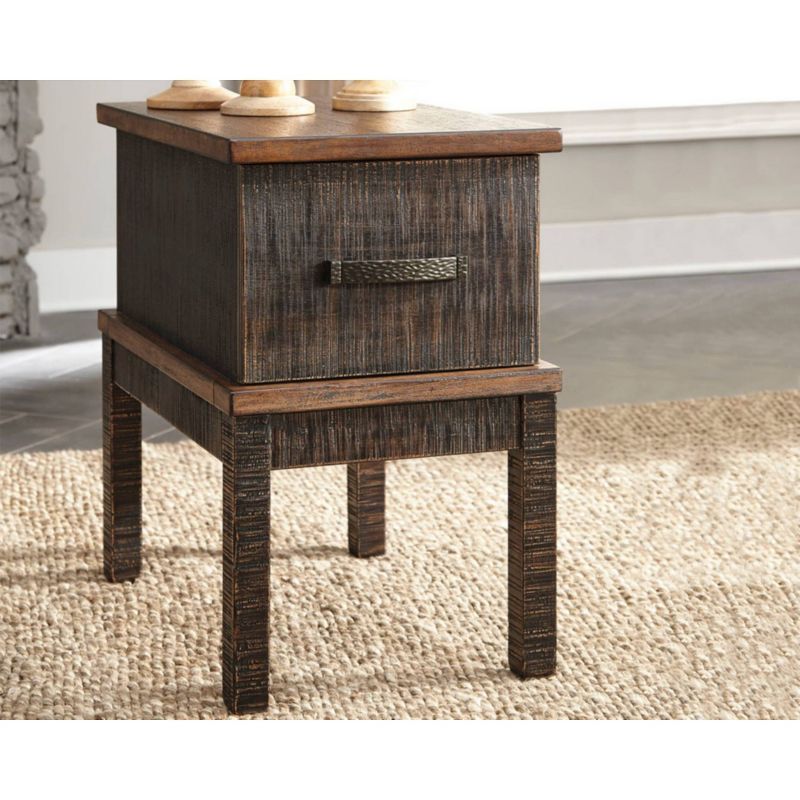 Stanah Chairside End Table with USB Ports and Outlets Black - Signature Design by Ashley, 2 of 11