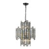 ALOADECOR Modern Glam Crystal Chandelier Luxury Unique Matte Black Hanging Pendant with Clear K9 Crystal Panel for Living Room Foyer - 3 of 4