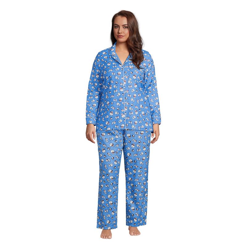 Lands' End Women's Long Sleeve Print Flannel Pajama Top, 4 of 6