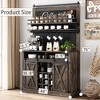 Coffee Bar Cabinet, Farmhouse Buffet Cabinet with Storage, 75" Tall Kitchen Buffet Sideboard with Sliding Barn Door, Coffee Hutch Cabinet - 2 of 4