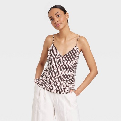 Lucky Brand Natalie Dot-Print Satin Camisole - Macy's