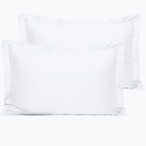 2 Pack 500 Thread Count Cotton Pillow Shams, Super Soft and Breathable Oxford Pillowcases - NTBAY - 1 of 4