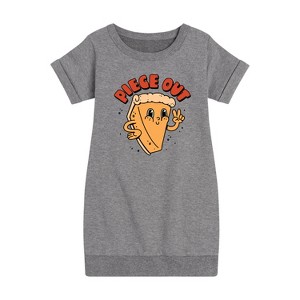 Girls' - Instant Message - Fall Graphic Short Sleeve Fleece Dress - 1 of 4