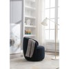 25.6'' Teddy Fabric Barrel Armchair with 360° Swivel, Ergonomic Backrest and Powder Coating Metal Base - 2 of 4