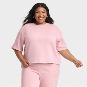 Women's Leisure Studio Short Sleeve Fleece Top - Universal Thread™ - 1 of 3