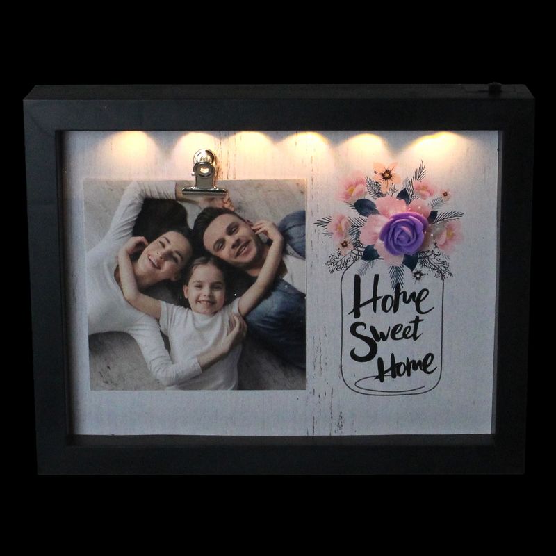 Northlight LED Lighted Home Sweet Home Picture Frame with Clip - 4" x 4", 3 of 6