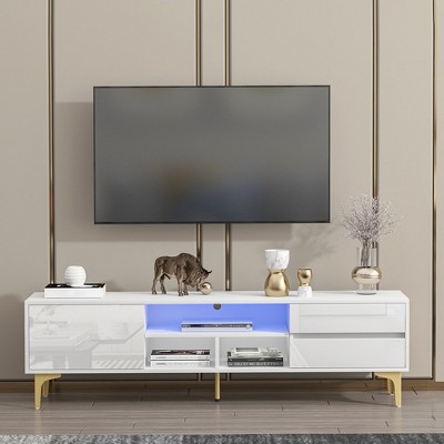 TV Stand Entertainment Center TV Cabinet With LED Remote Control Lights, For TVs Or Entertainment Furniture 60-69 Inches Media Console Table