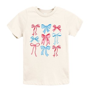 The Juniper Shop Patriotic Bows Stacked Coquette Youth Short Sleeve Tee - 1 of 4