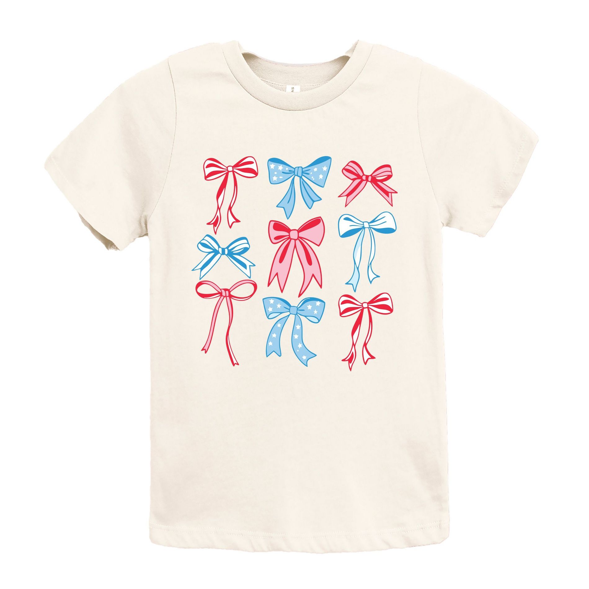 The Juniper Shop Patriotic Bows Stacked Coquette Youth Short Sleeve Tee