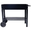 Products Elevated Mobile Raised Ergonomic Metal Planter Garden Bed for Backyard, Patio w/Wheels, Lower Shelf, black - 3 of 4