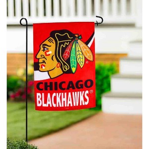 Evergreen Flag, DS New Burlap, Garden, Chicago Blackhawks - 1 of 4