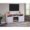 70" Fireplace Console TV Stand with Heater, LED Lights, Cabinets, and Shelves for Living Room and Bedroom - 3 of 4