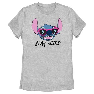 Women's Lilo & Stitch Stay Weird Sunglasses Stitch T-Shirt - 1 of 4