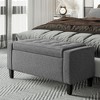 NicBex Modern 36.25" Storage Bench Linen Accent Stools with Button Tufted for Bedroom and Entryway - 2 of 4