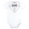 Hudson Baby Infant Boys Cotton Bodysuit, Pant and Shoe Set, Tweed Bow Tie - 3 of 4