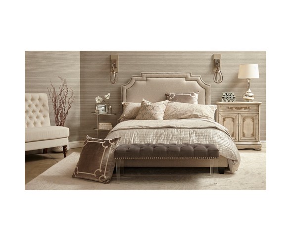 Button Tufted Upholstered Bed Bench In Luxor Flannel Grey Pulaski Buy Online In Albania Pulaski Products In Albania See Prices Reviews And Free Delivery Over 7 500 Lek Desertcart