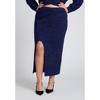 ELOQUII Women's Plus Size Metallic Sweater Skirt With Slit - 3 of 4