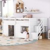 JUJABU Solid Wood Twin Size Low Loft Bed with Staircase, Drawer, and Storage Shelf - 4 of 4