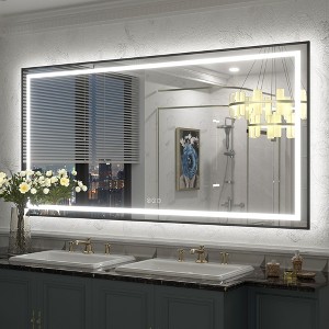 Apmir Super Bright Front & Back LED Lighted Anti-Fog Aluminum Alloy Framed Tempered Glass Bathroom/Vanity Mirror with ETL & 3-Year Warranty - 1 of 4