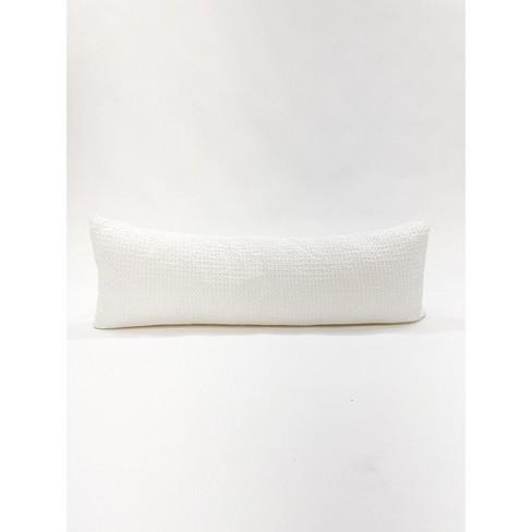 White 14x40 Cotton Waffle Weave Pillow Cover Anaya