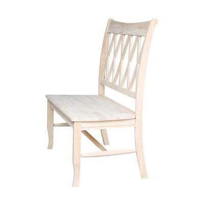 Classic Unfinished Solid Wood Double X-Back Bench